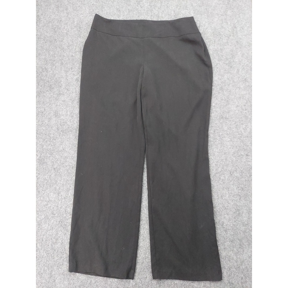 Eileen Fisher Pants Womens Large Black Wide Leg Tencel Side Zip Dress Soft Flowy